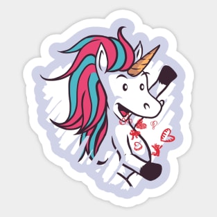 Valentines Unicorn Sticker